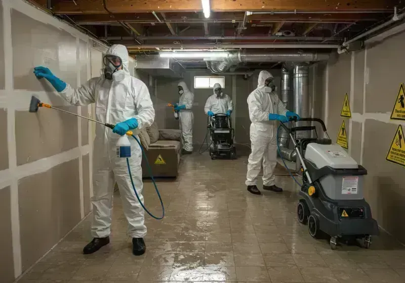 Basement Moisture Removal and Structural Drying process in Bamberg, SC